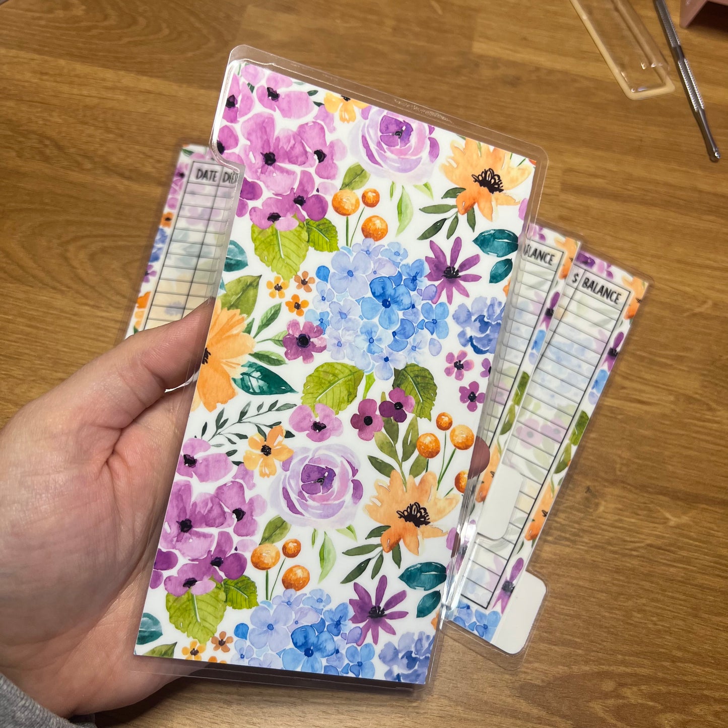 Spring Floral Cash Envelopes w/ built in tracker (personal size)