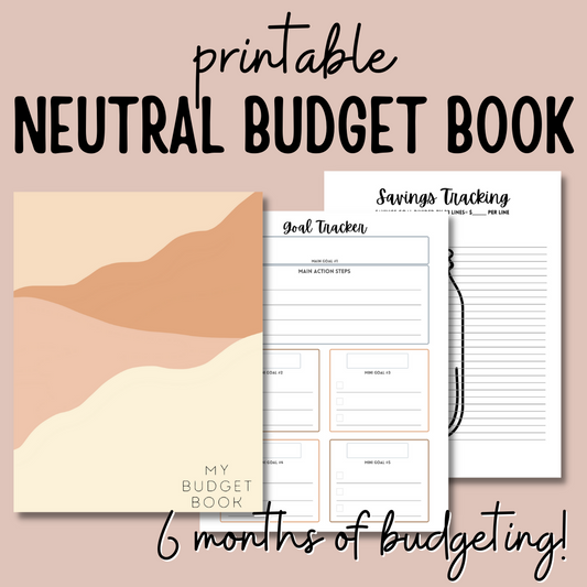 Neutral Budget Book - Printable