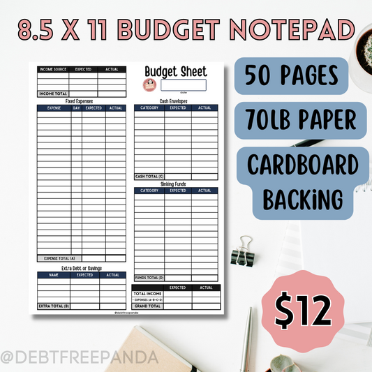 Budget Sheet Notepad