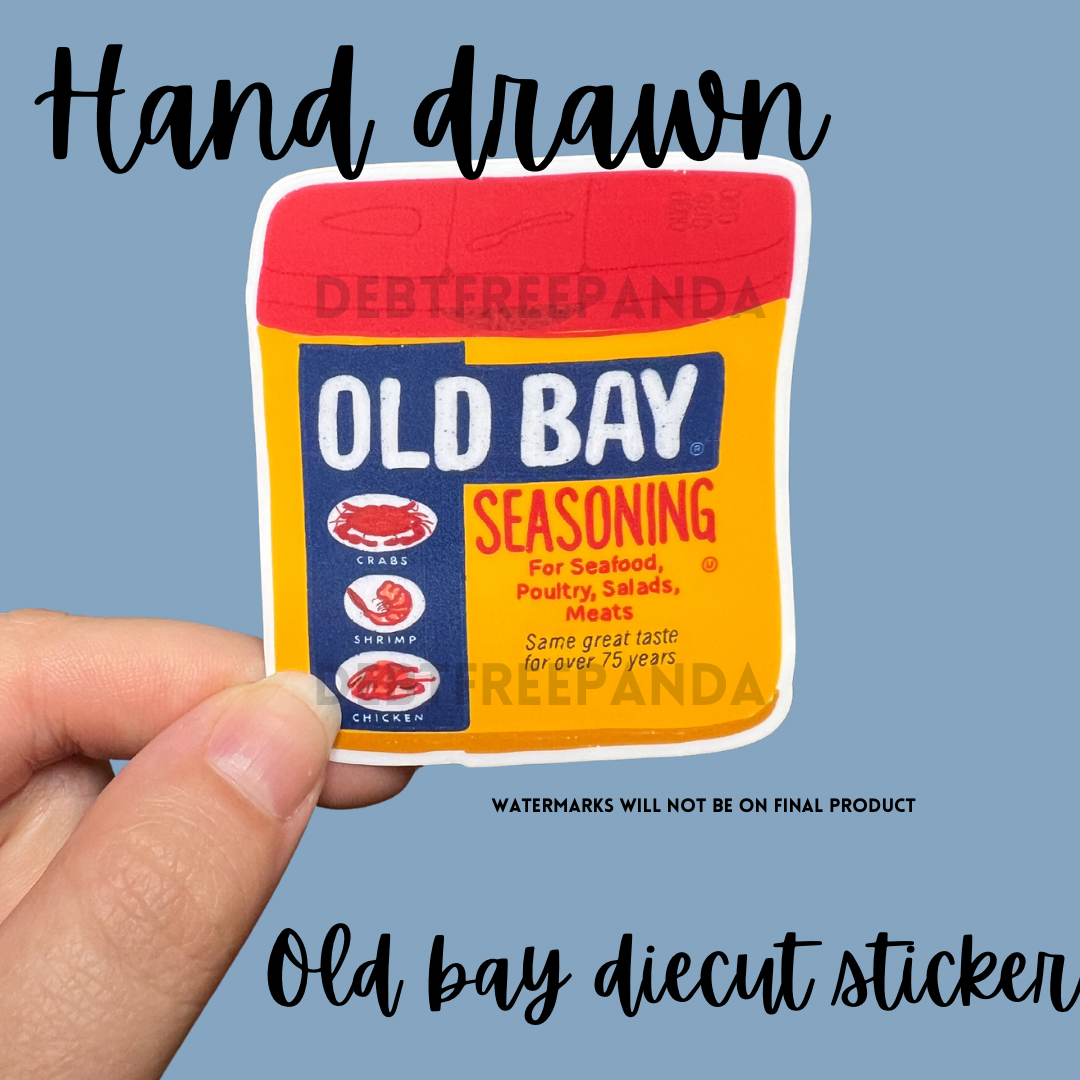Old Bay Diecut Sticker (hand drawn!)
