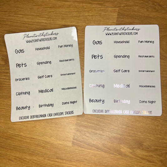 Jen Plans Font Tab Stickers - Clear and Foiled Option