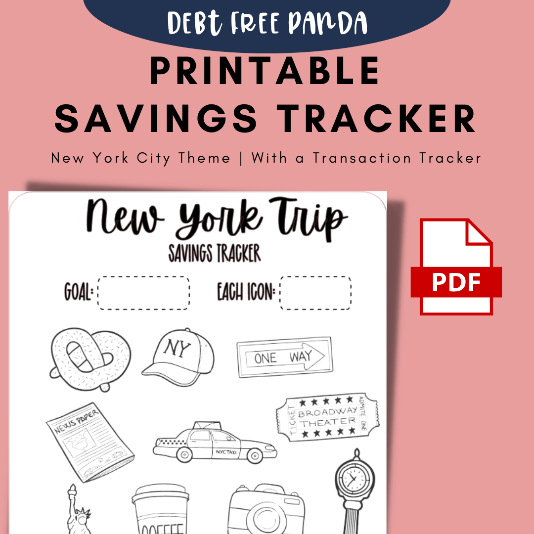 Printable | NYC Savings Tracker | New York City Vacation Savings Tracker (comes with a transaction tracker!)