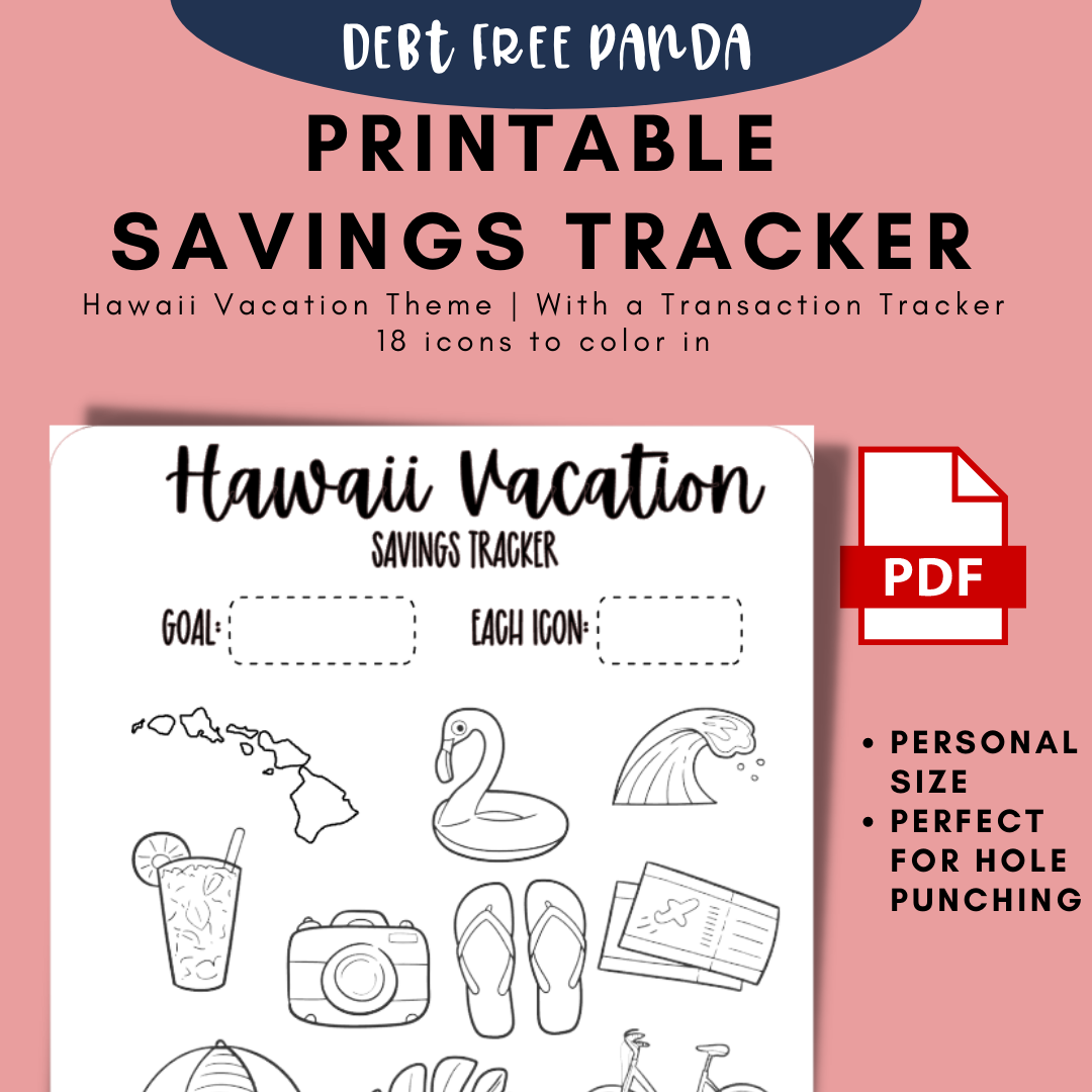 Printable | Hawaii Savings Tracker | Hawaii Vacation Savings Tracker (comes with a transaction tracker!)