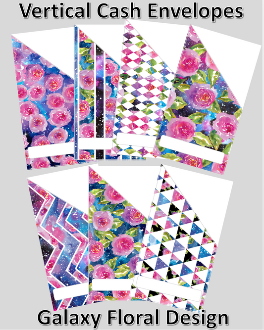 Printable | Galaxy Floral Cash Envelopes | with free blank template!