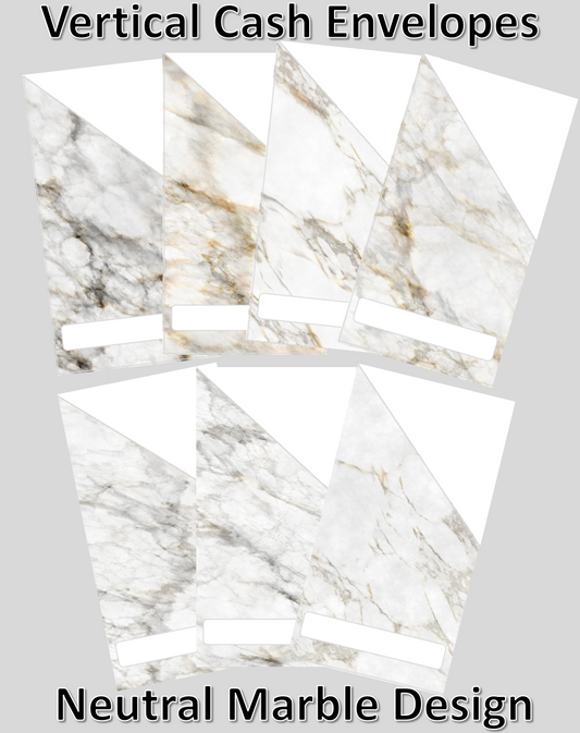 Printable | Neutral Marble Cash Envelopes | with free blank template!
