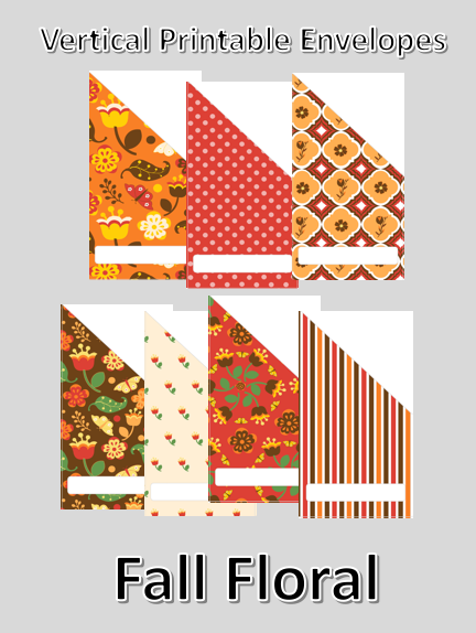 Printable | Fall Floral Vertical Cash Envelopes | with free blank template!