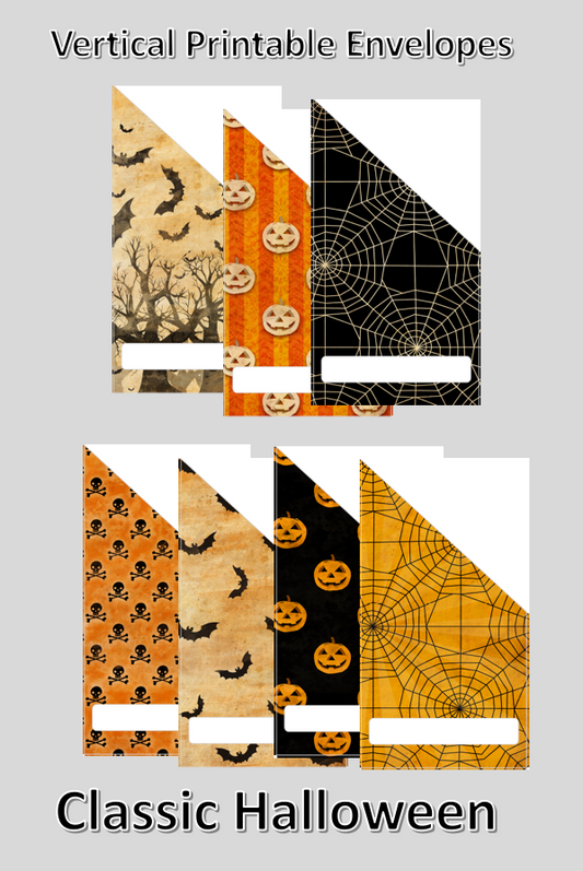 Printable | Classic Halloween Vertical Cash Envelopes | with free blank template!