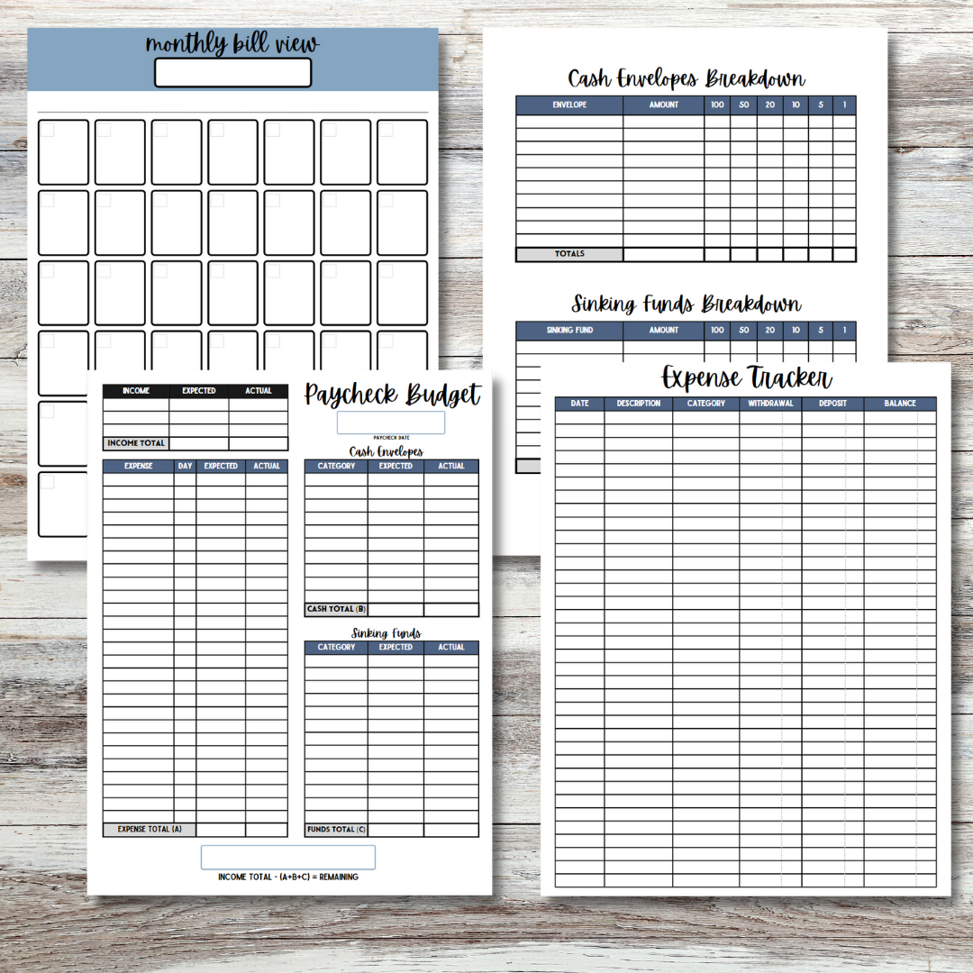 Budget Sheet Bundle (printable) - with Paycheck Trackers and other sheets!