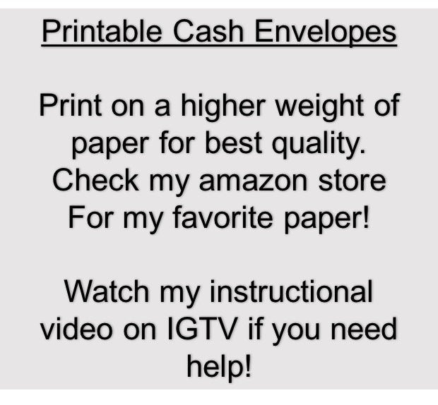 Printable | BLANK Cash Envelope Envelope