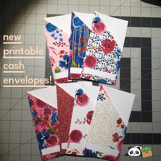 Printable | Burgundy & Floral Cash Envelopes | (LIMITED QUANTITY) with free blank template!
