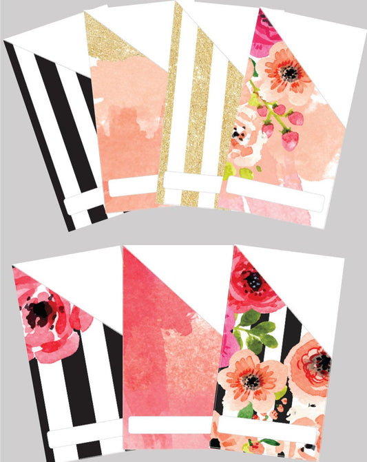 Printable | Floral Stripes Cash Envelopes | with free blank template!