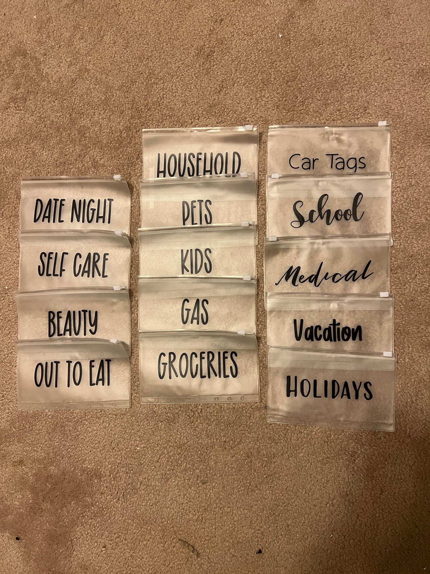 Personal Sized Labeled Envelope Set