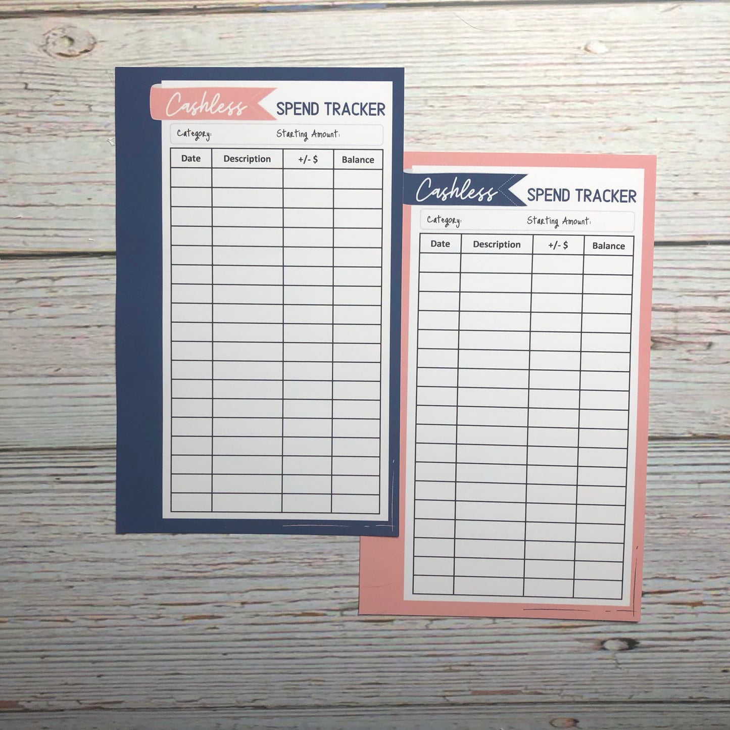 Printable Cashless Spend Trackers (Inserts)