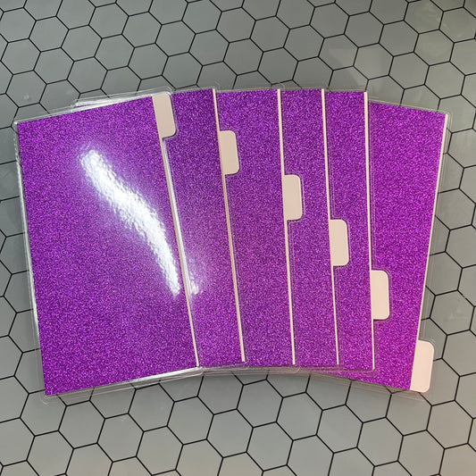Horizontal Purple Glitter Tabbed Envelopes (Personal Size)