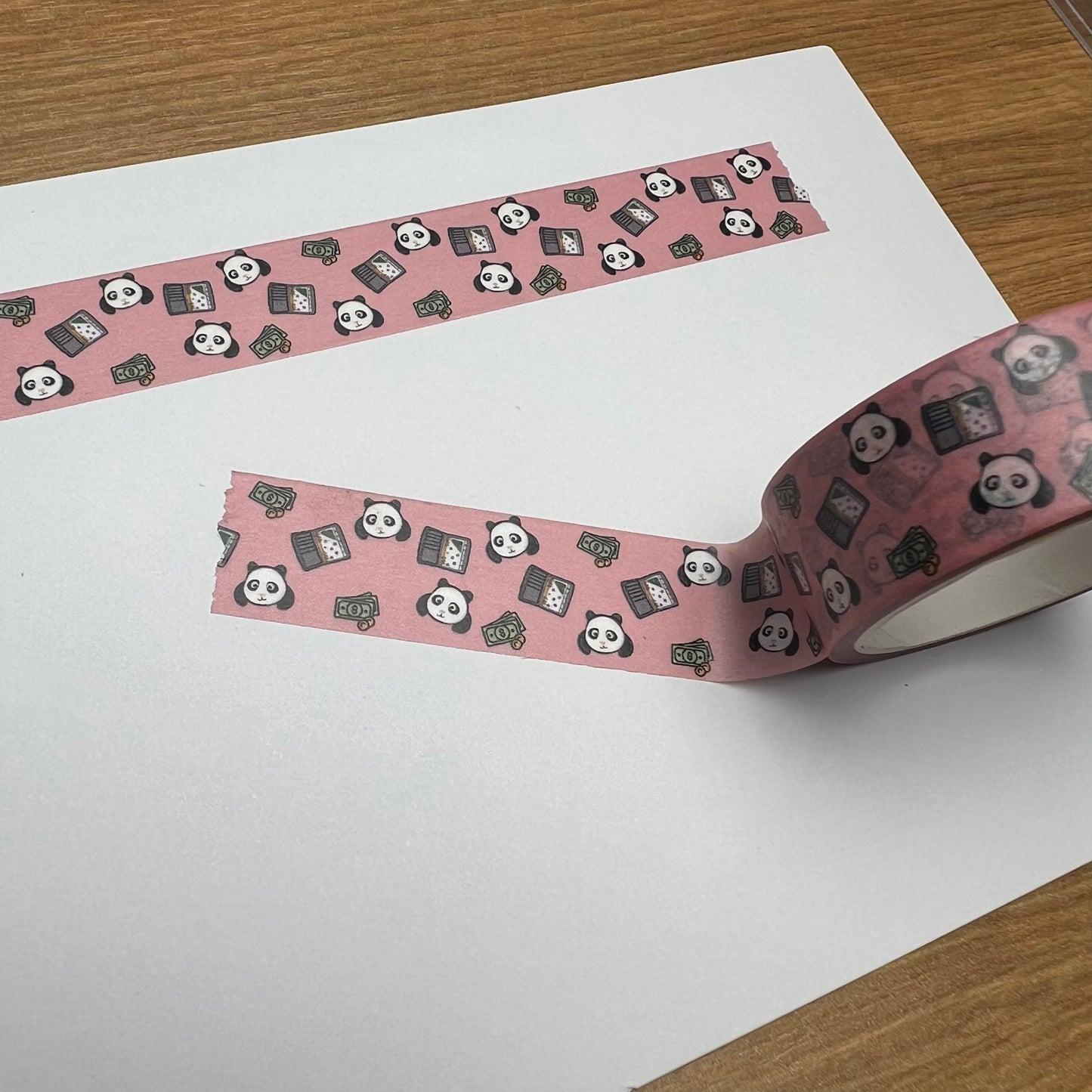 Panda and Envelopes Pink Washi Tape - DFP Exclusive Budgeting Theme
